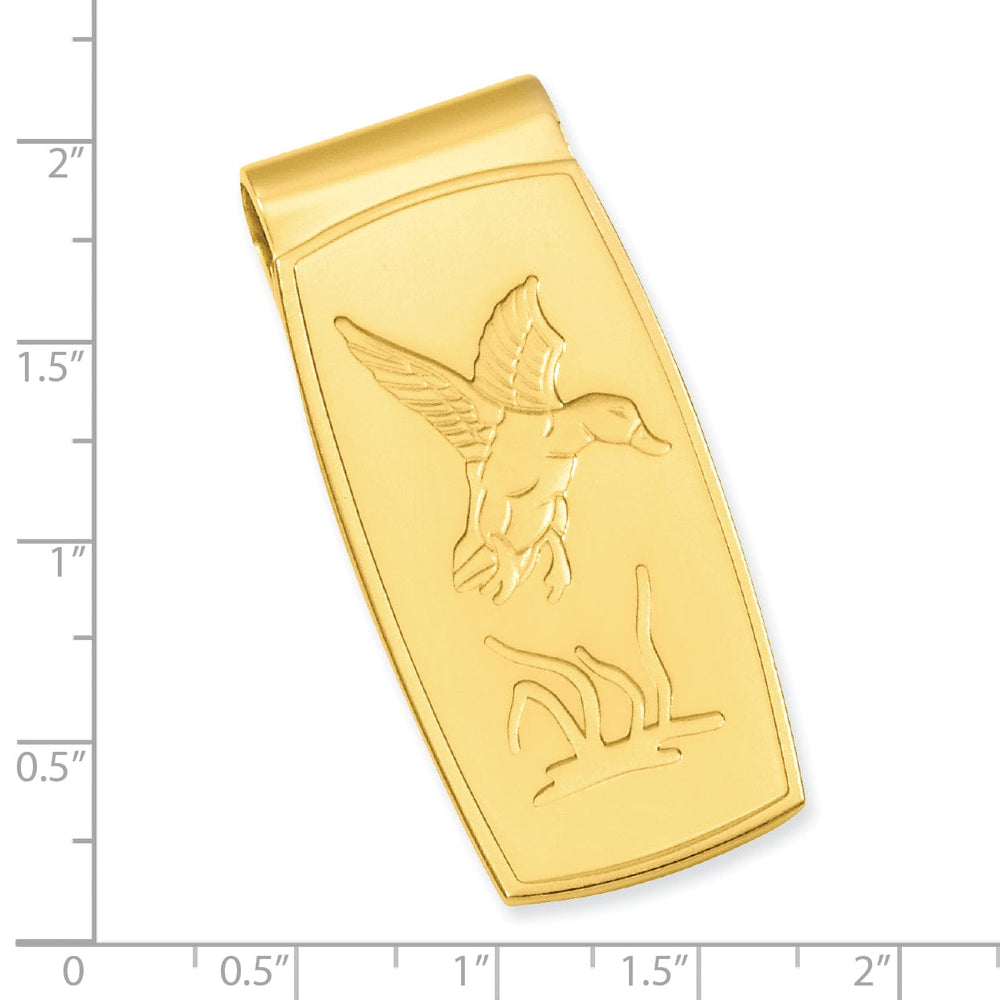 Gold Plated Flying Duck Hinged Money Clip