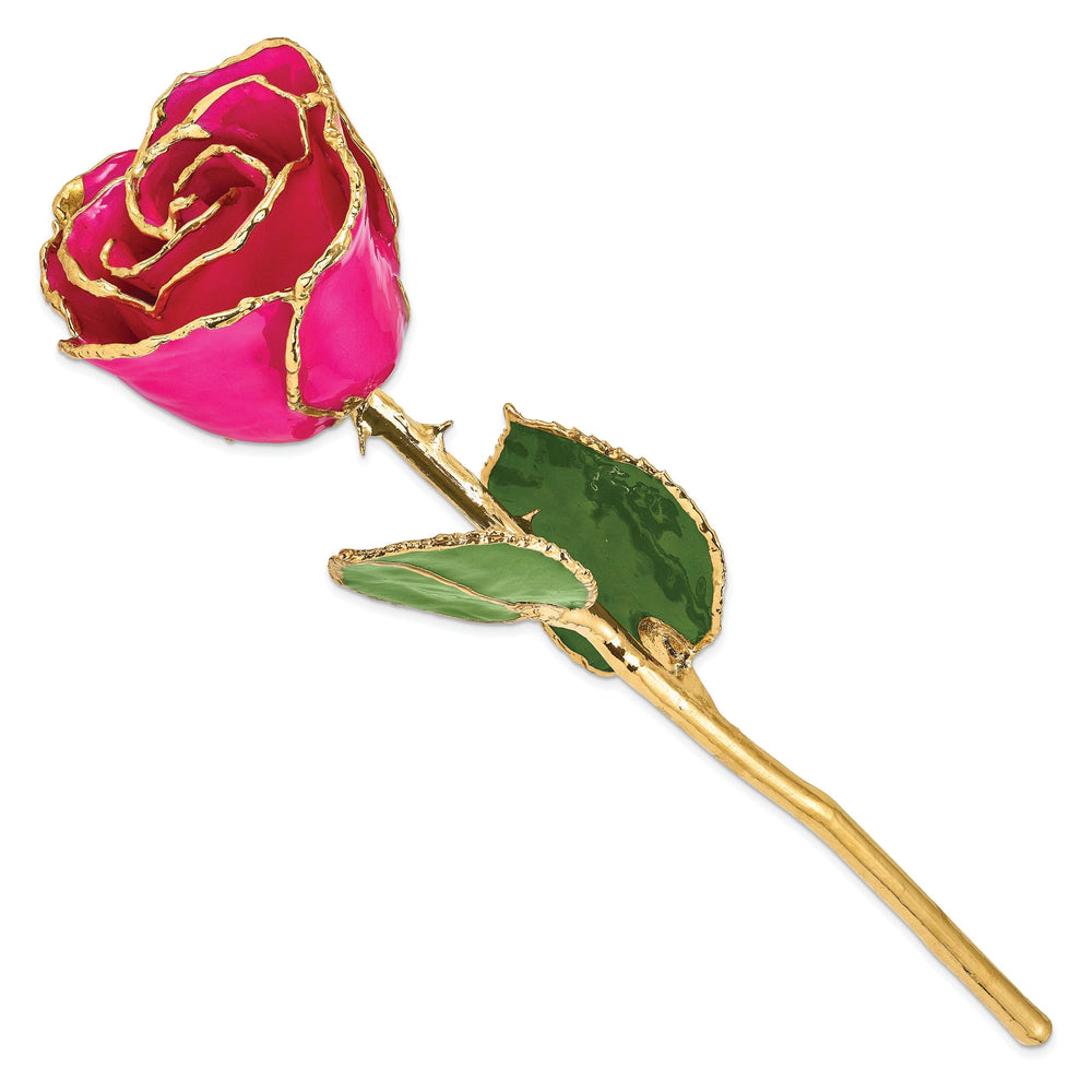 24k Gold Plated Trim Lilac Pink Rose