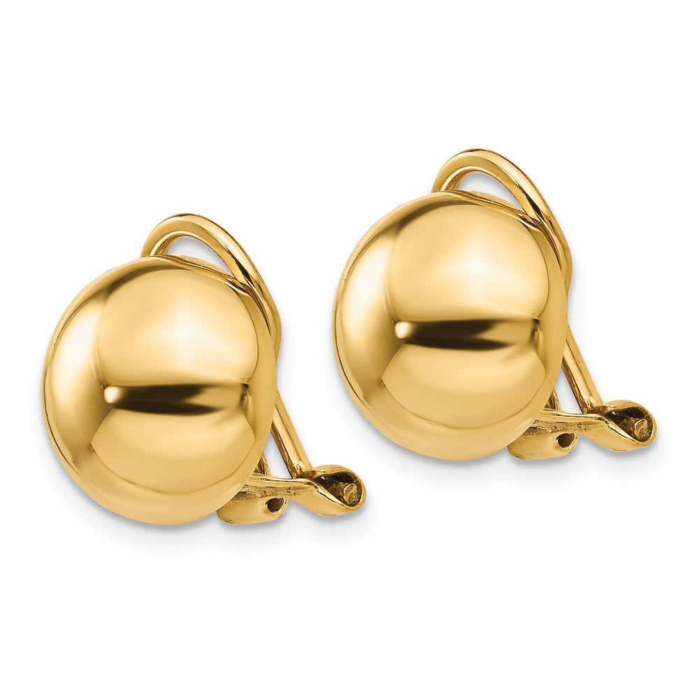 14k Yellow Gold Non-pierced Ball Earrings
