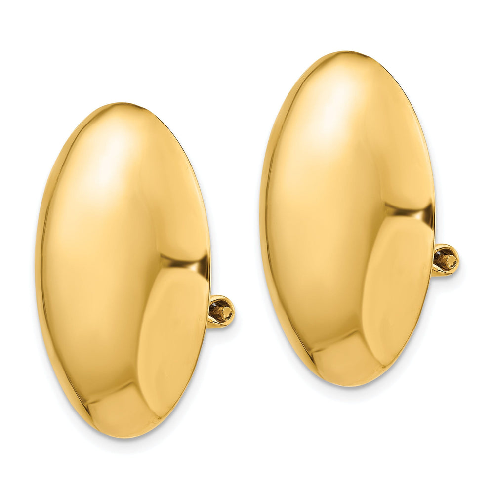 14k Yellow Gold Omega Clip Polished Earrings