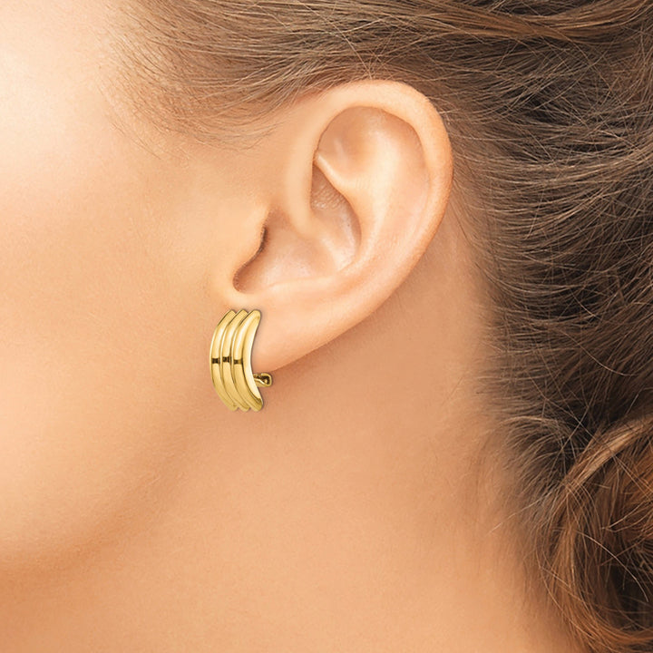 14k Yellow Gold Omega Post Earrings