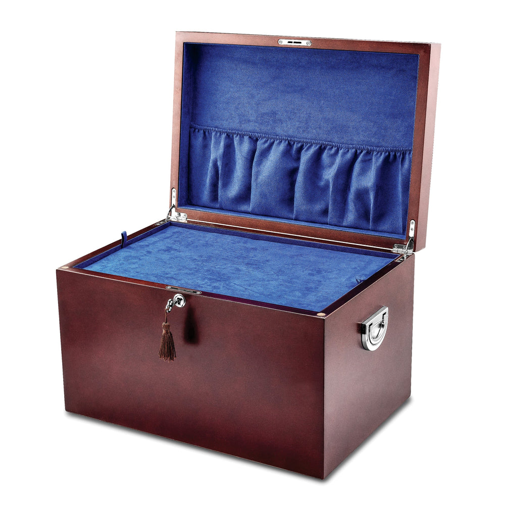Luxury Giftware Cherry Poplar Veneer Matte Finish Velveteen Lining Locking Memorial Keepsake Box