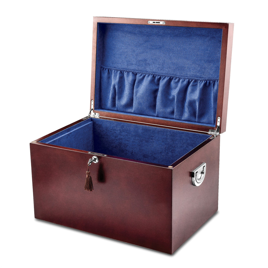 Luxury Giftware Cherry Poplar Veneer Matte Finish Velveteen Lining Locking Memorial Keepsake Box