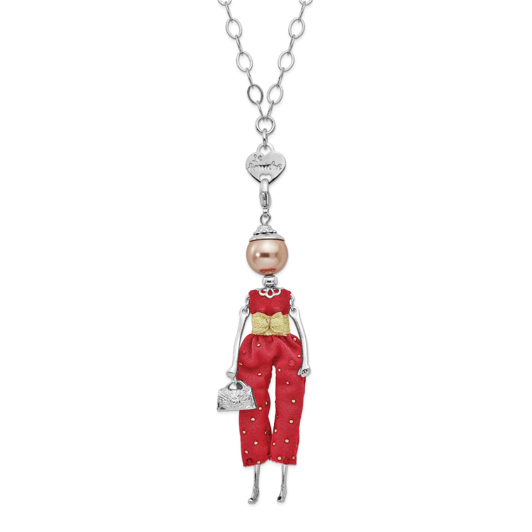 Le Amiche Swarovski Pearl Red Pants Doll Charm