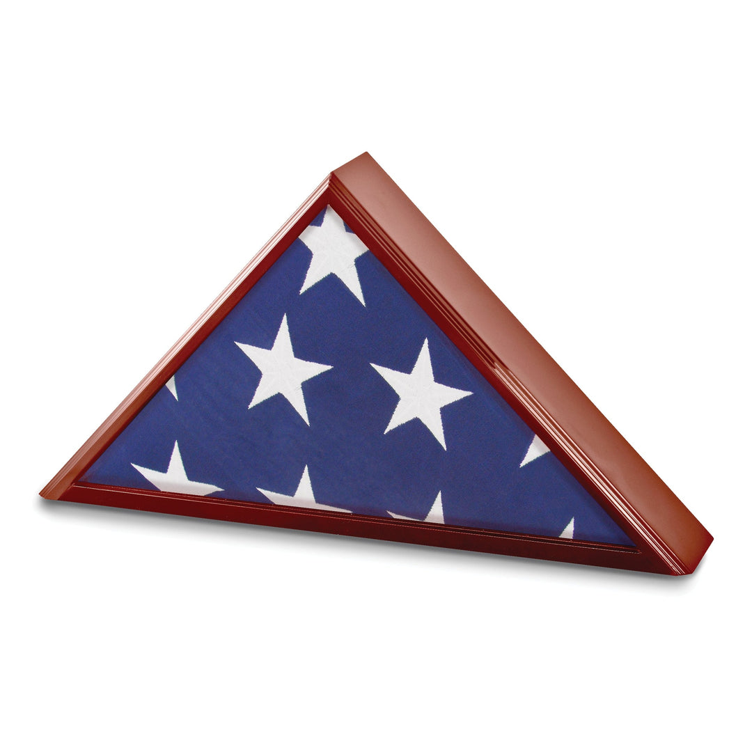 Cherry Matte Glass Top Flag Collectors Box