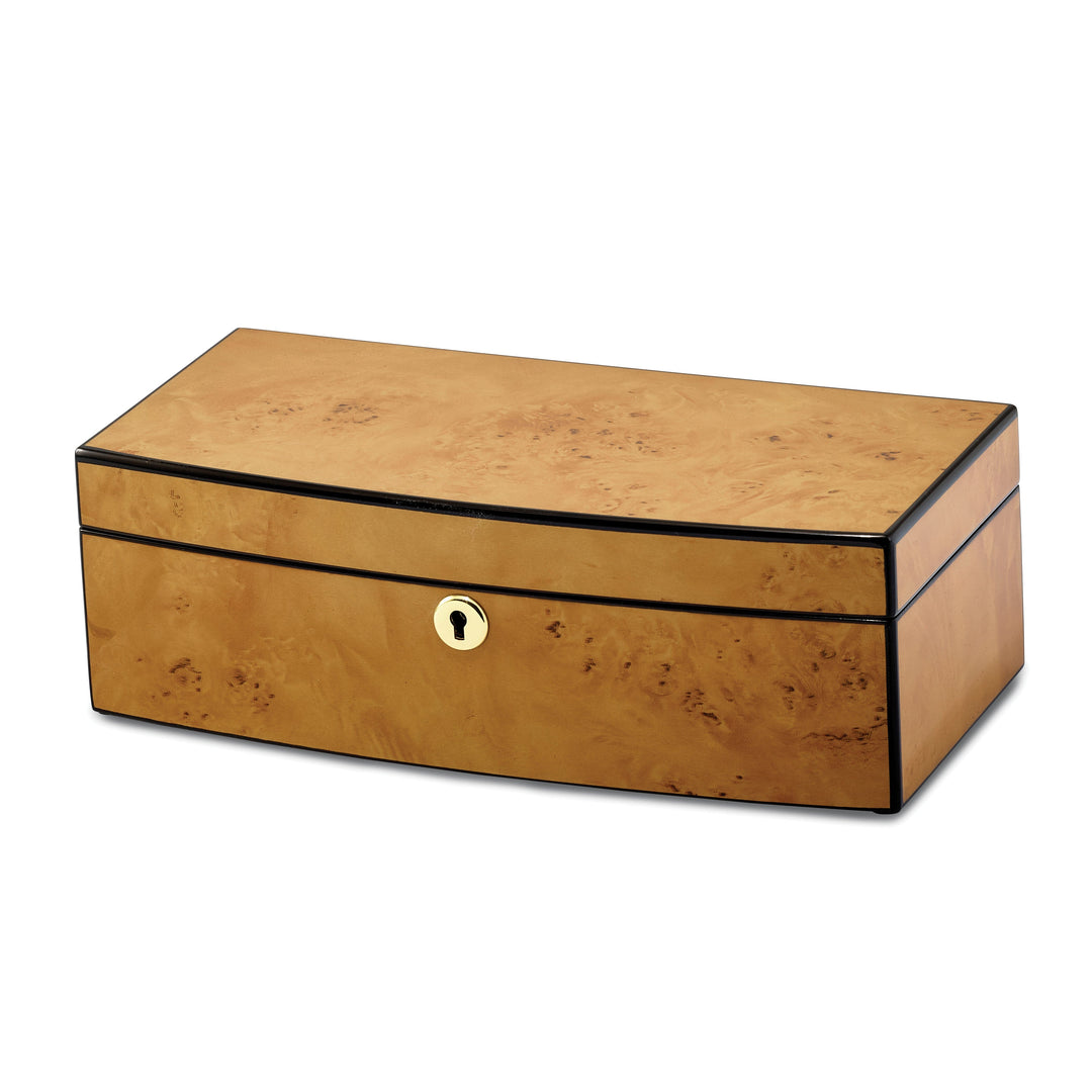 Burlwood Veneer High Gloss Tray Jewelry Box