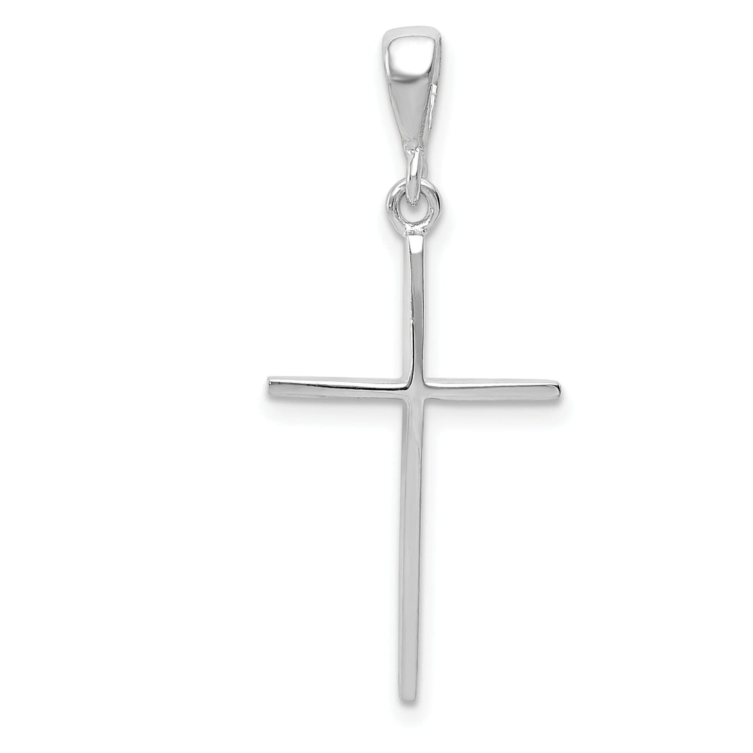 14k White Gold Latin Cross Pendant