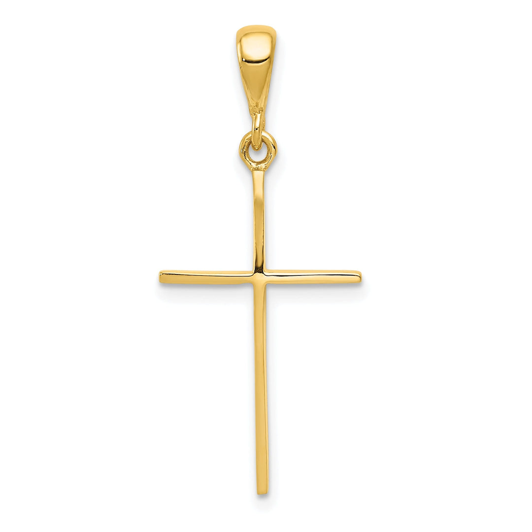 14k Yellow Gold Polished Cross Pendant