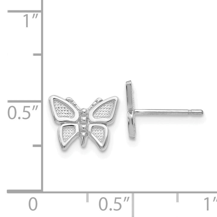 14k White Gold Butterfly Earrings