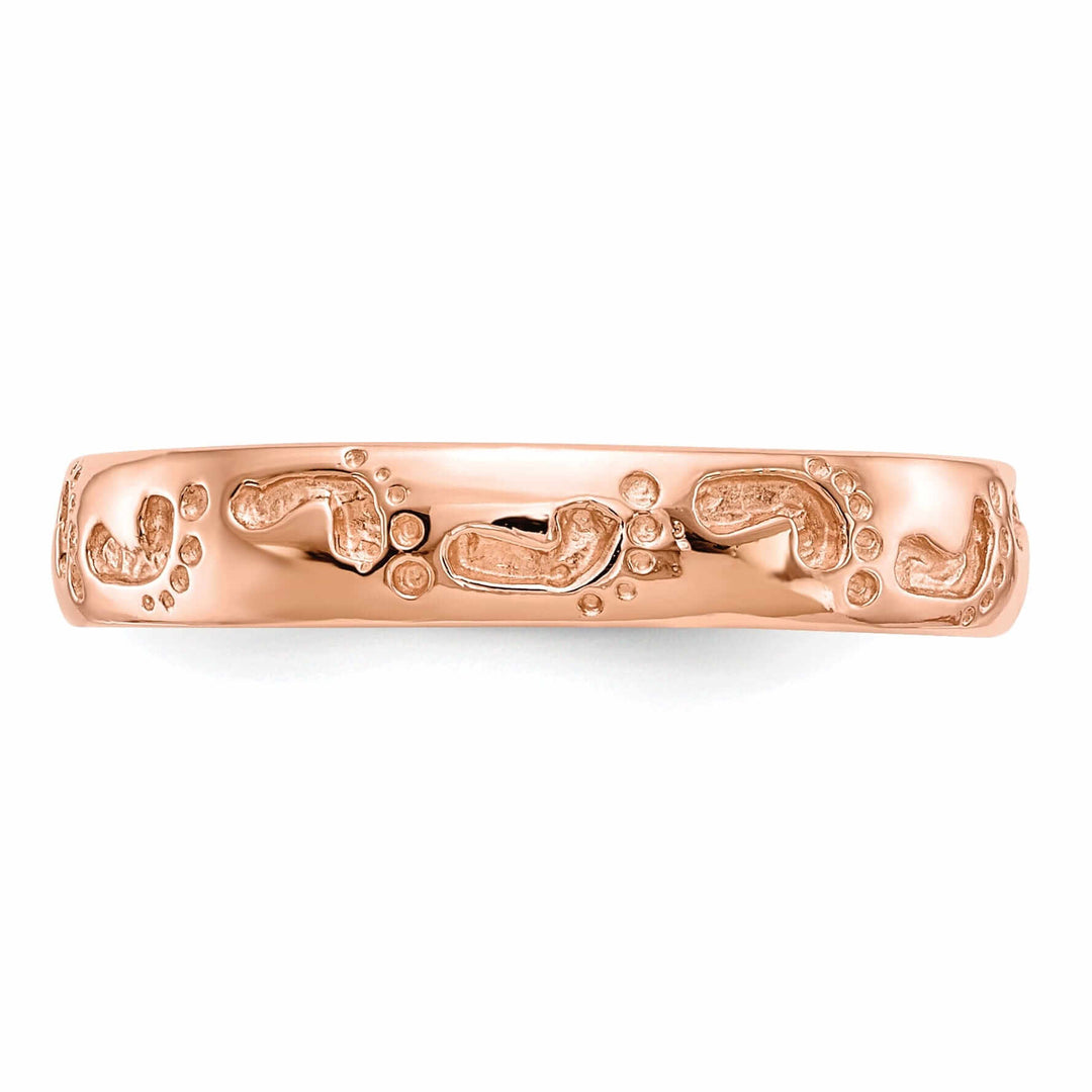 14k Rose Gold Timeless Creations Footprints Ring