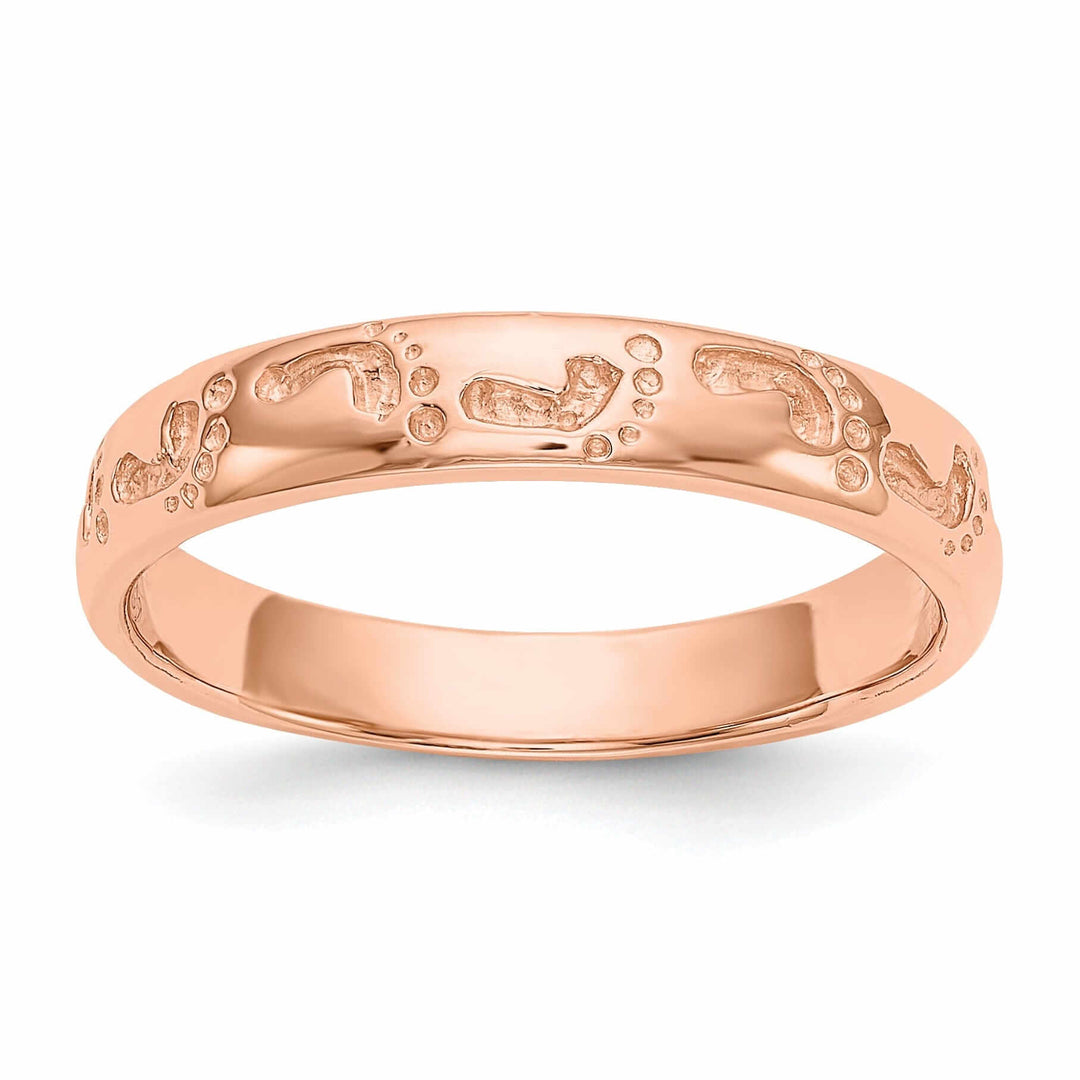 14k Rose Gold Timeless Creations Footprints Ring