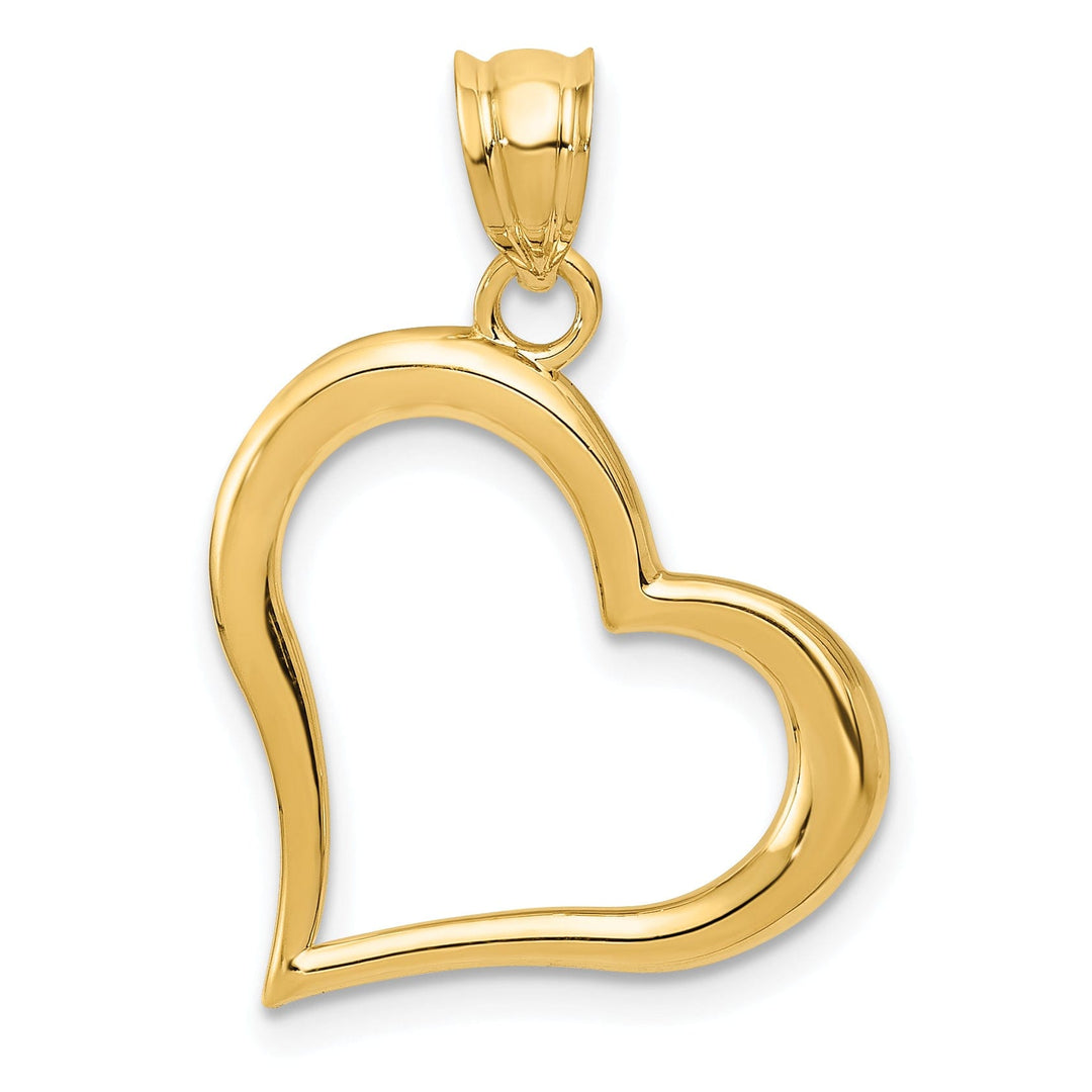 14k Yellow Gold Polished Open Heart Design Pendant