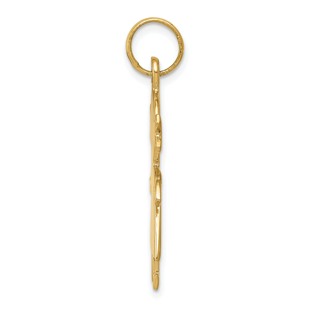 Solid 14k Yellow Gold Engravable Girl Pendant