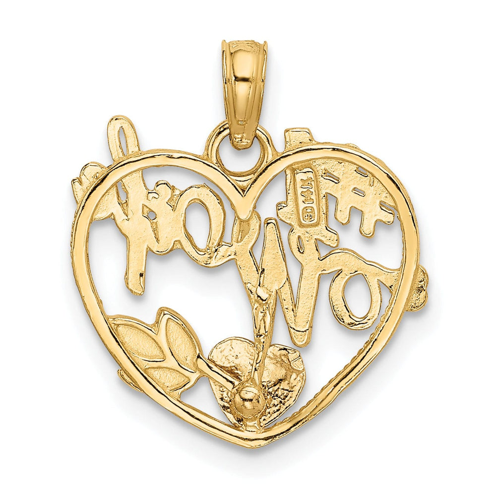 14k Two Tone Gold #1 Wife with Heart Pendant