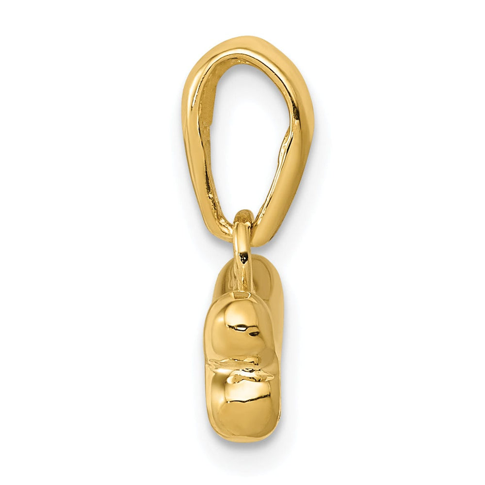 14k Yellow Gold Polished Finish 3-Diamentional Dog Bone Charm Pendant