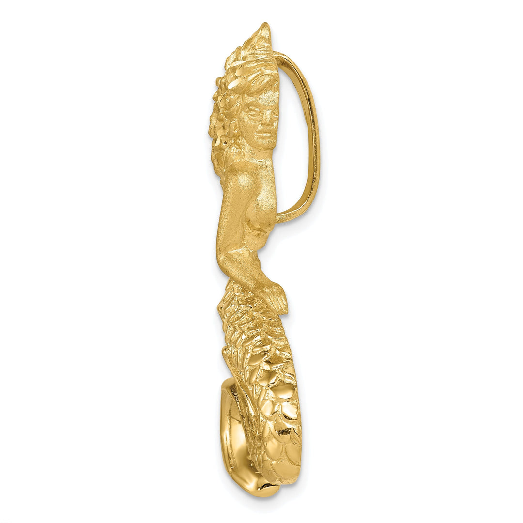 14k Yellow Gold Polished Mermaid Slide Pendant