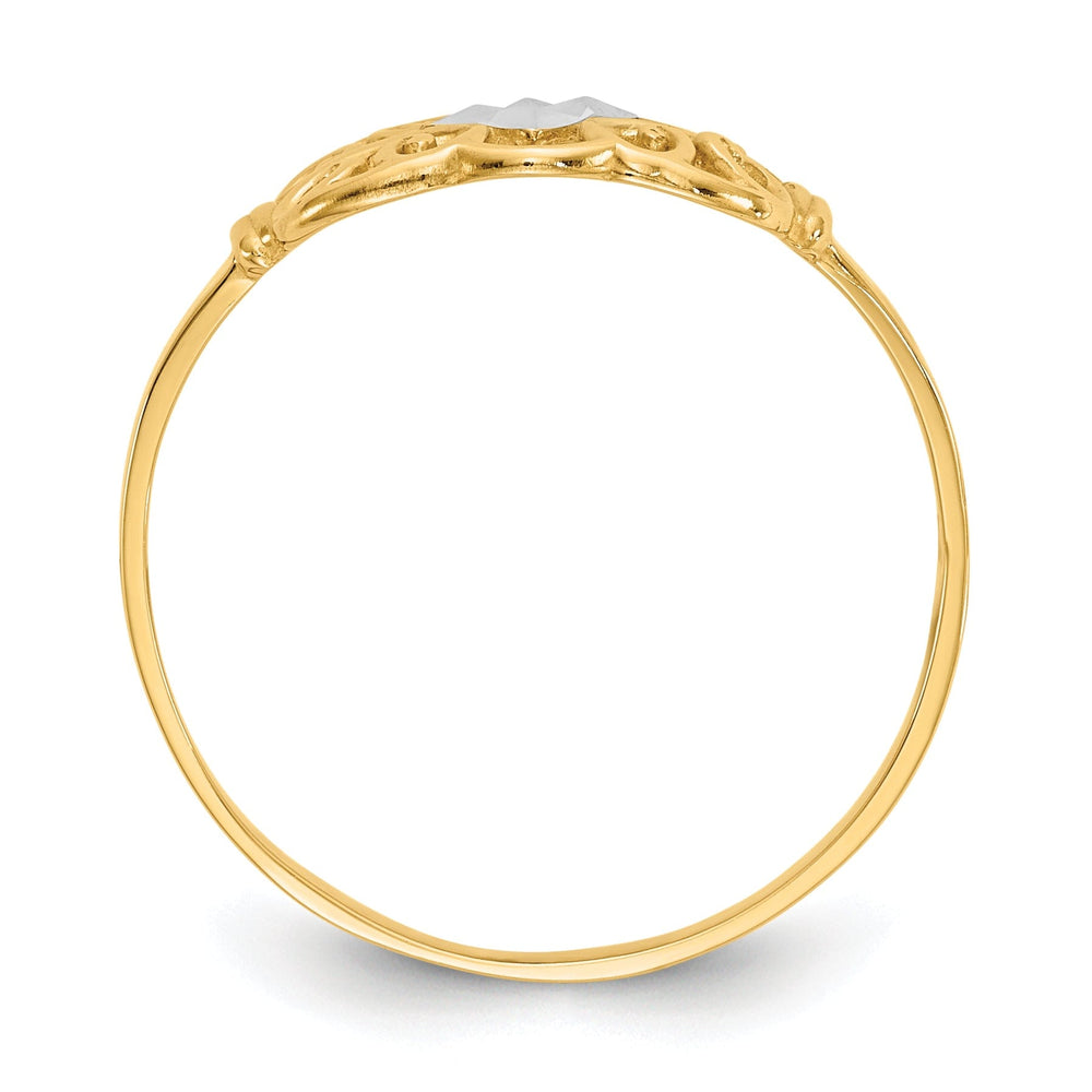 14k Yellow Gold Rhodium Filigree Ring