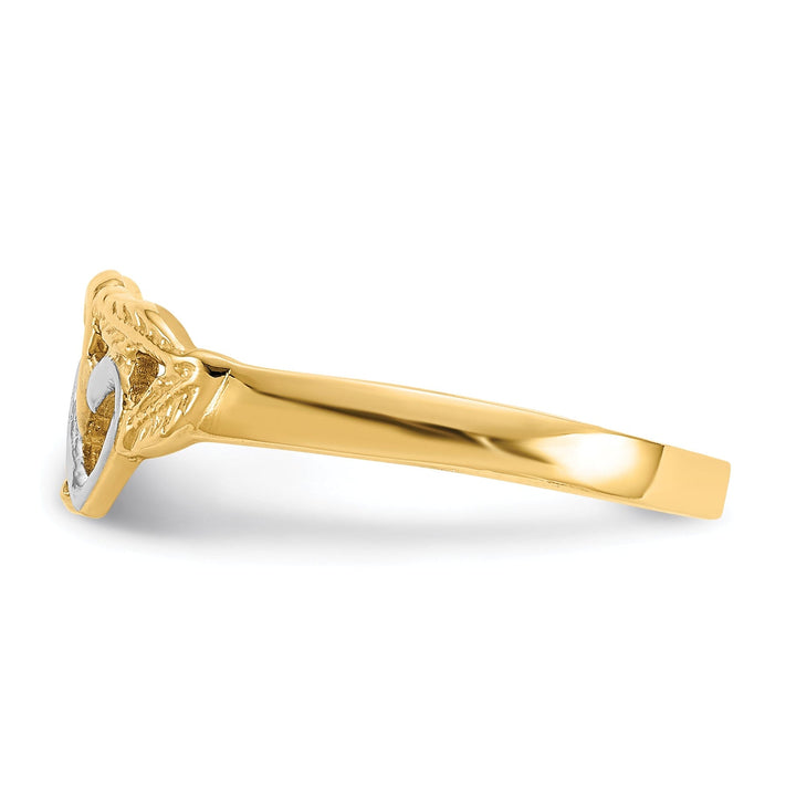 14k Two Tone Gold Double Heart Cut-Out Ring
