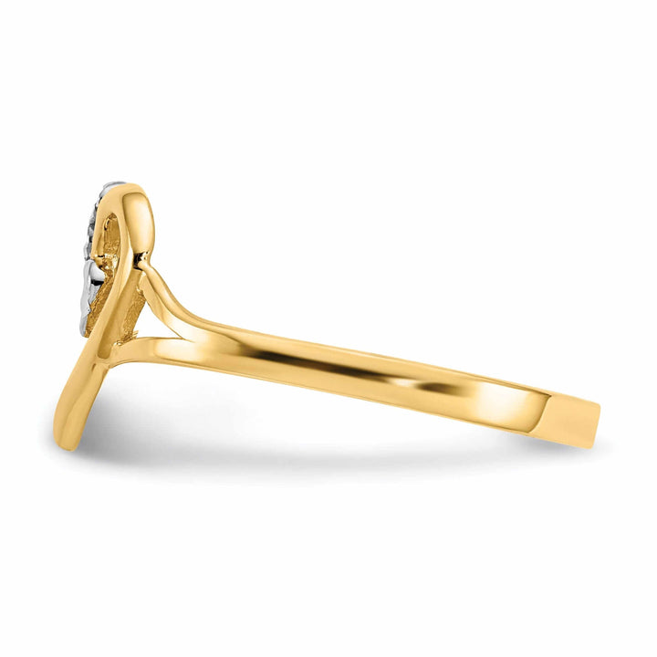 14k Rhodium Yellow Gold Cut-Out Heart Ring