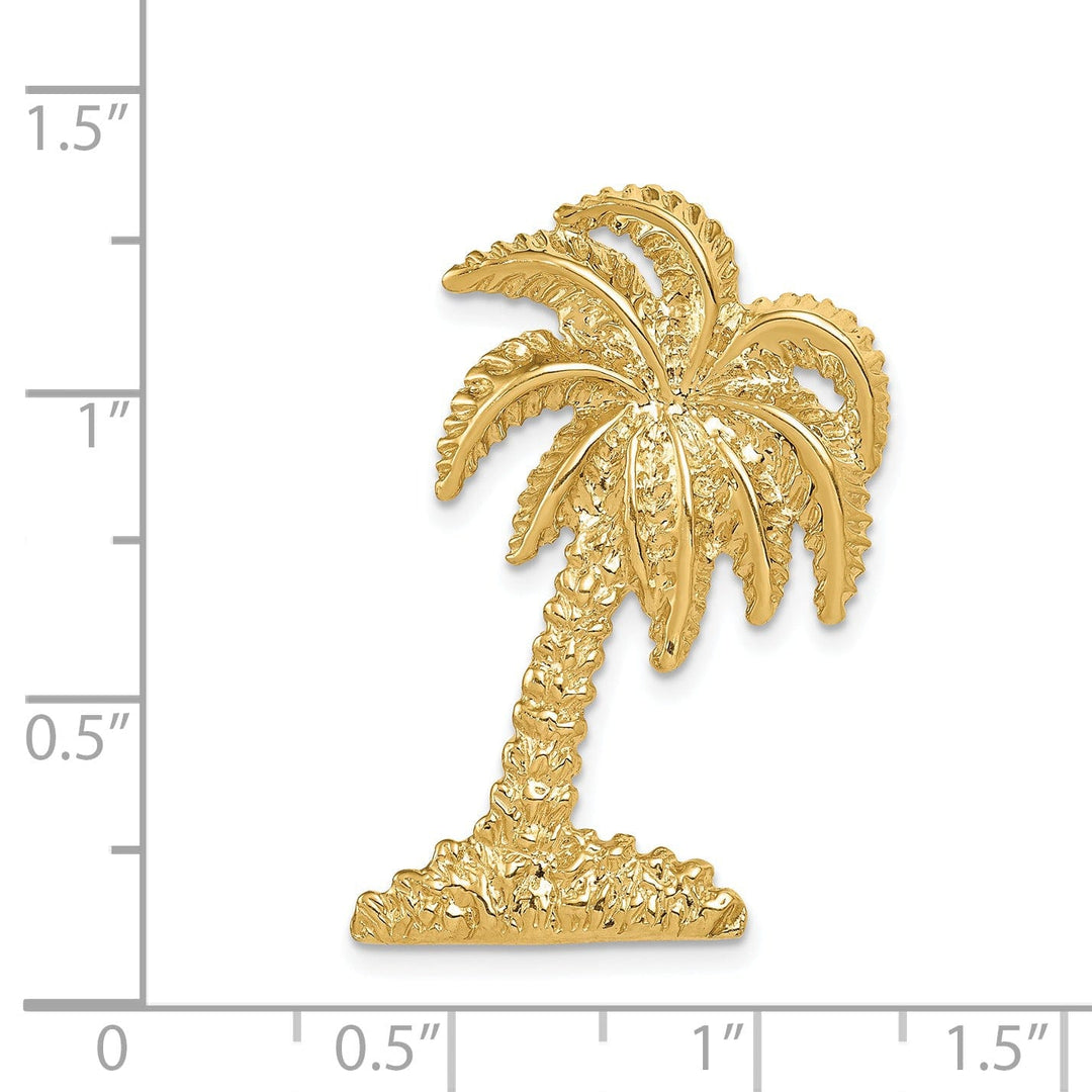 14k Yellow Gold Palm Tree Slide Pendant