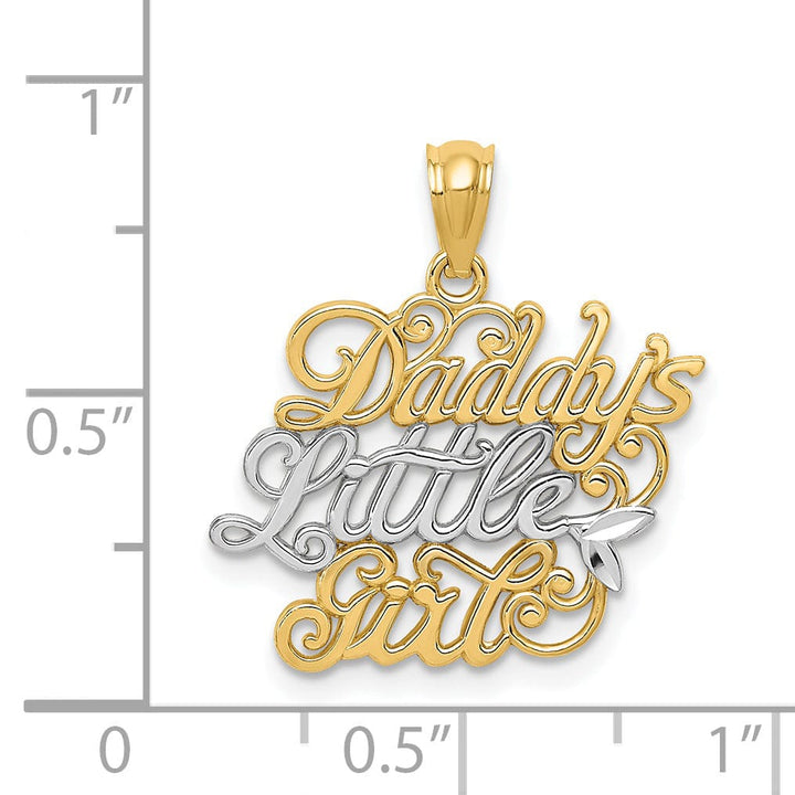 14k Two Tone Gold Daddys Little Girl Pendant