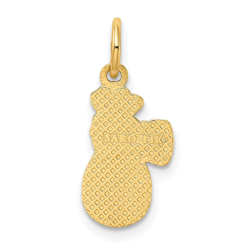 14k Yellow Gold Textured Polished Finish Money Bag Charm Pendant