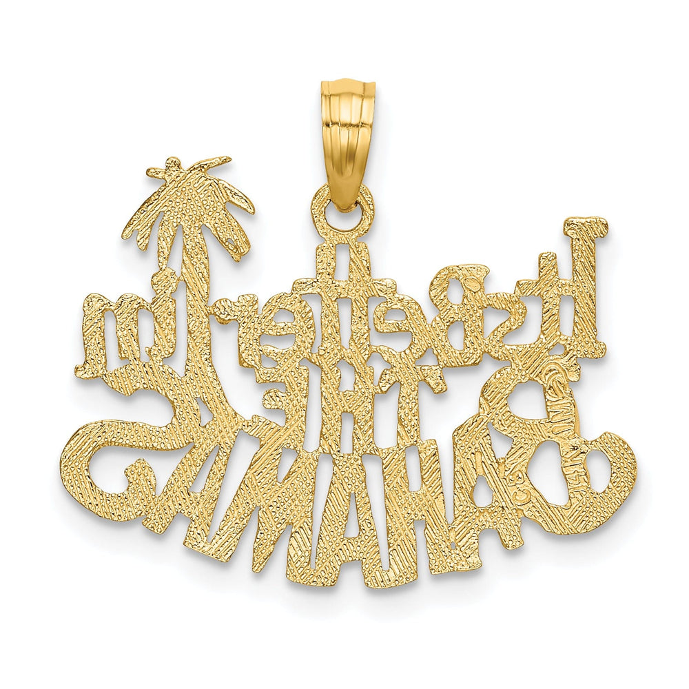14K Yellow Gold Polished Textured Finish ITS BETTER IN THE BAHAMAS Talking Charm Pendant