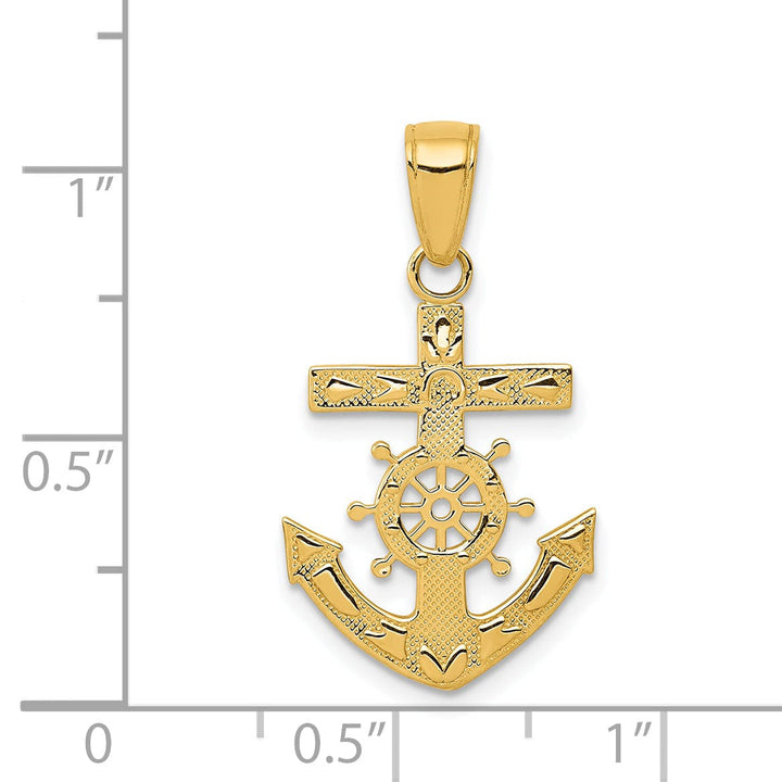 14k Yellow Gold Mariner's Cross Pendant