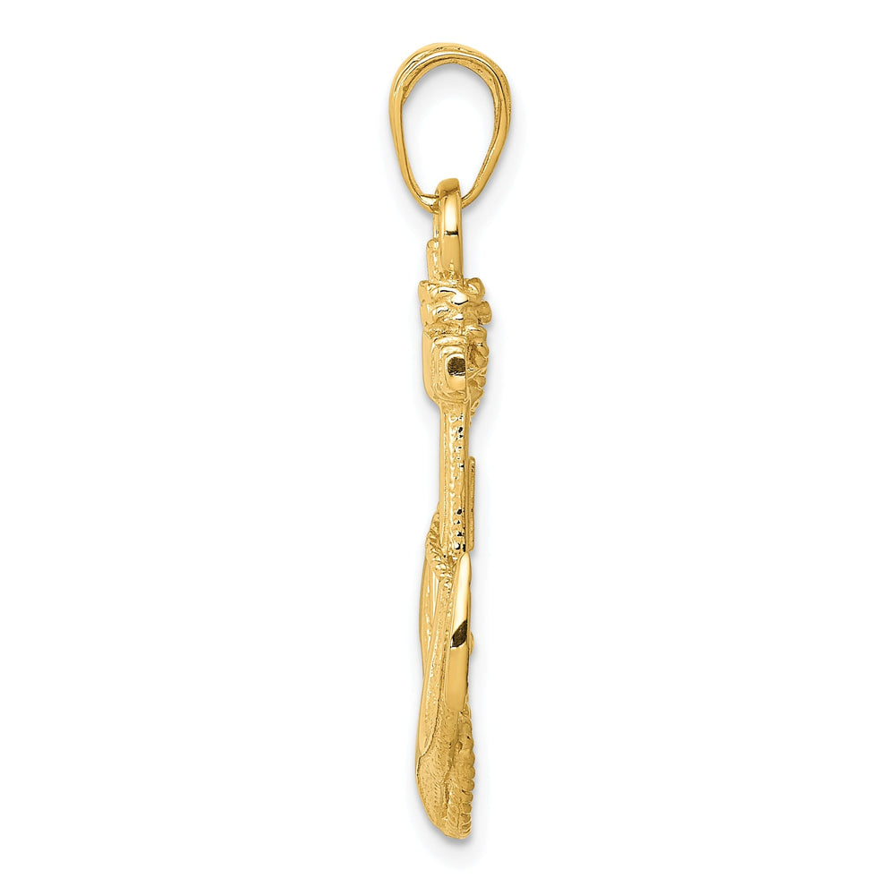 14k Yellow Gold Anchor With Rope Pendant