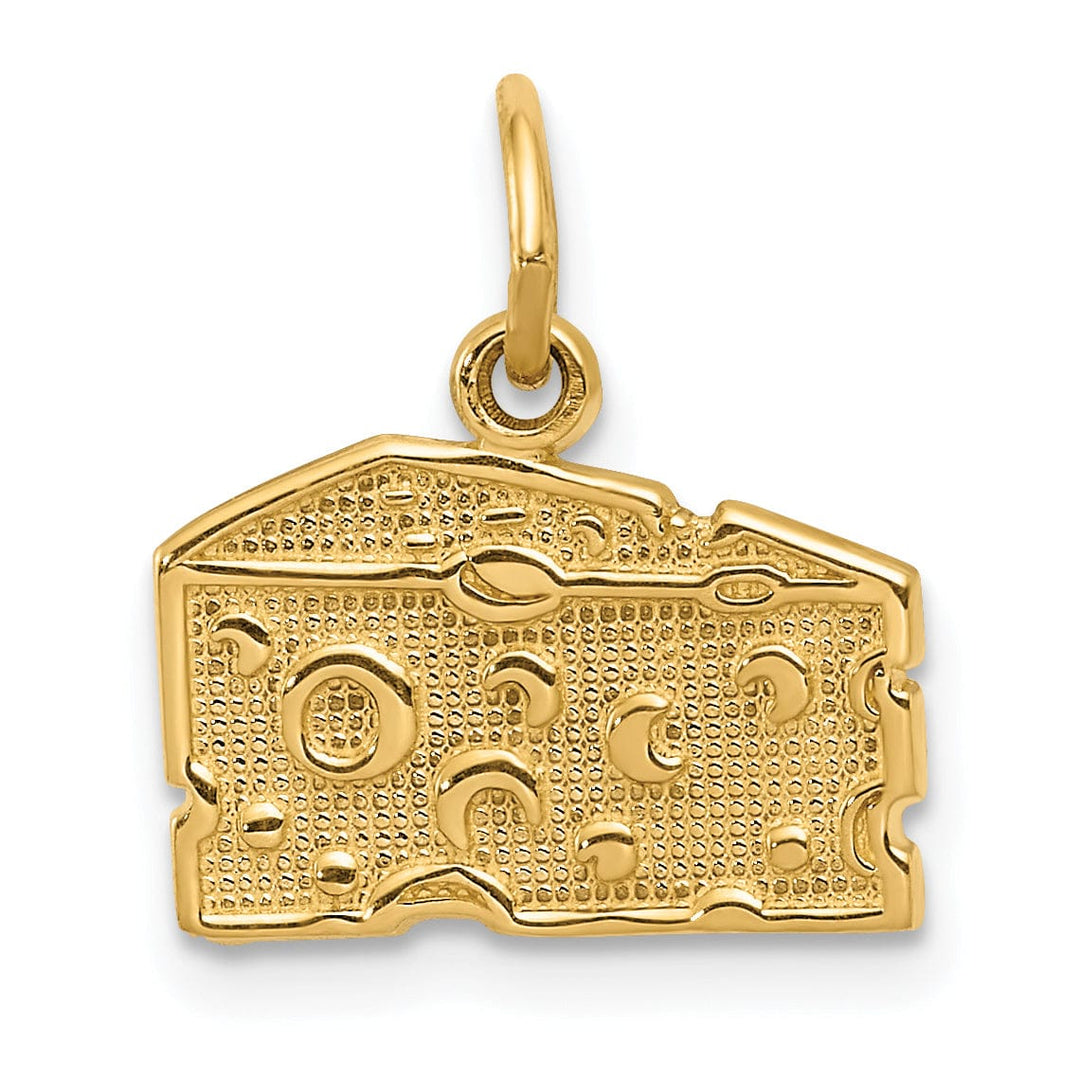 Solid 14k Yellow Gold Swiss Cheese Pendant