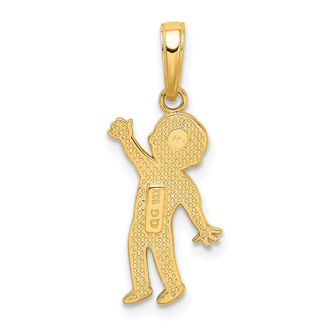 Polished Solid 14 Yellow Gold Boy Charm Pendant
