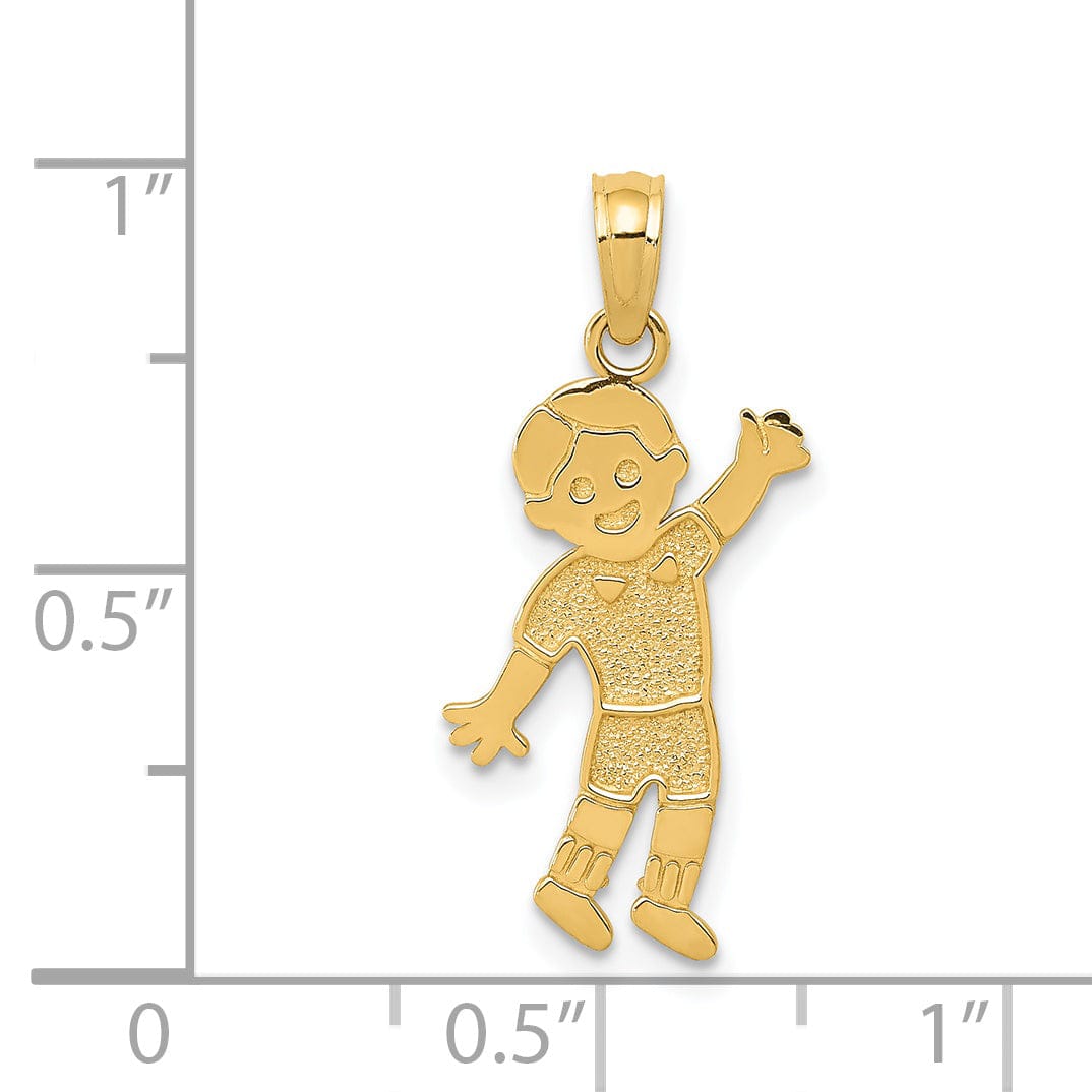 Polished Solid 14 Yellow Gold Boy Charm Pendant