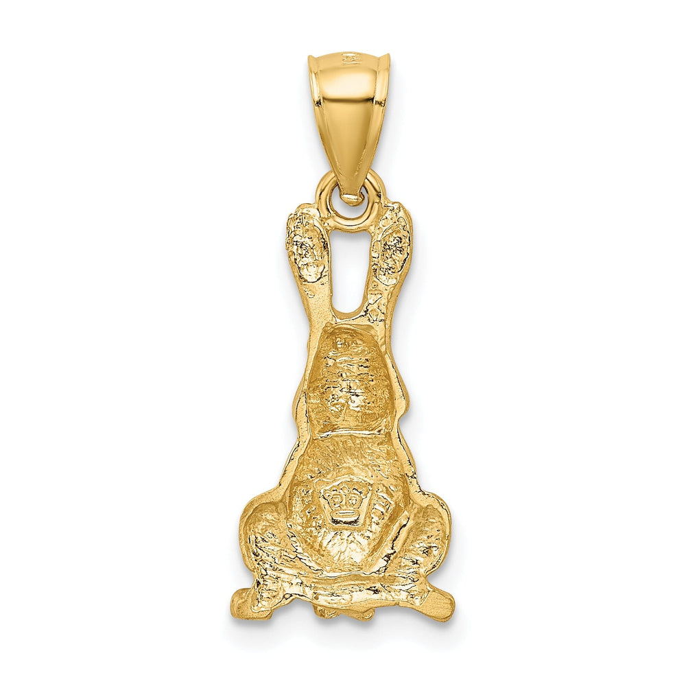 14k Yellow Gold Diamond Cut Rabbit Pendant