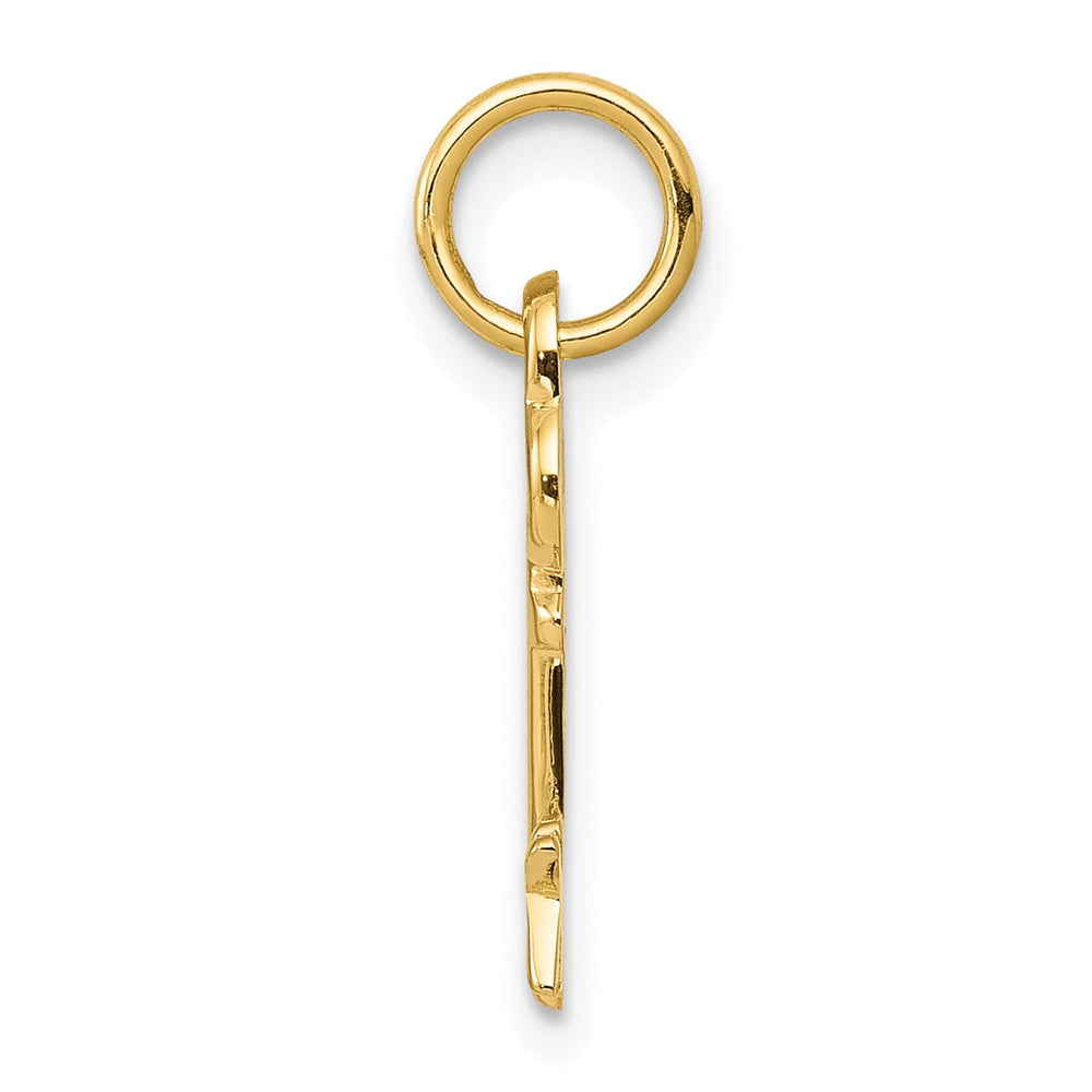14K Yellow Gold Fancy Key Shape Design Letter K Initial Charm Pendant