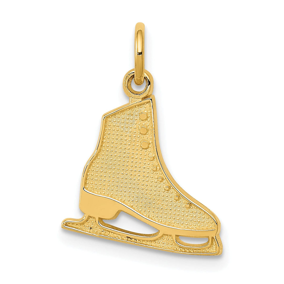 14k Yellow Gold Polished Figure Skate Pendant