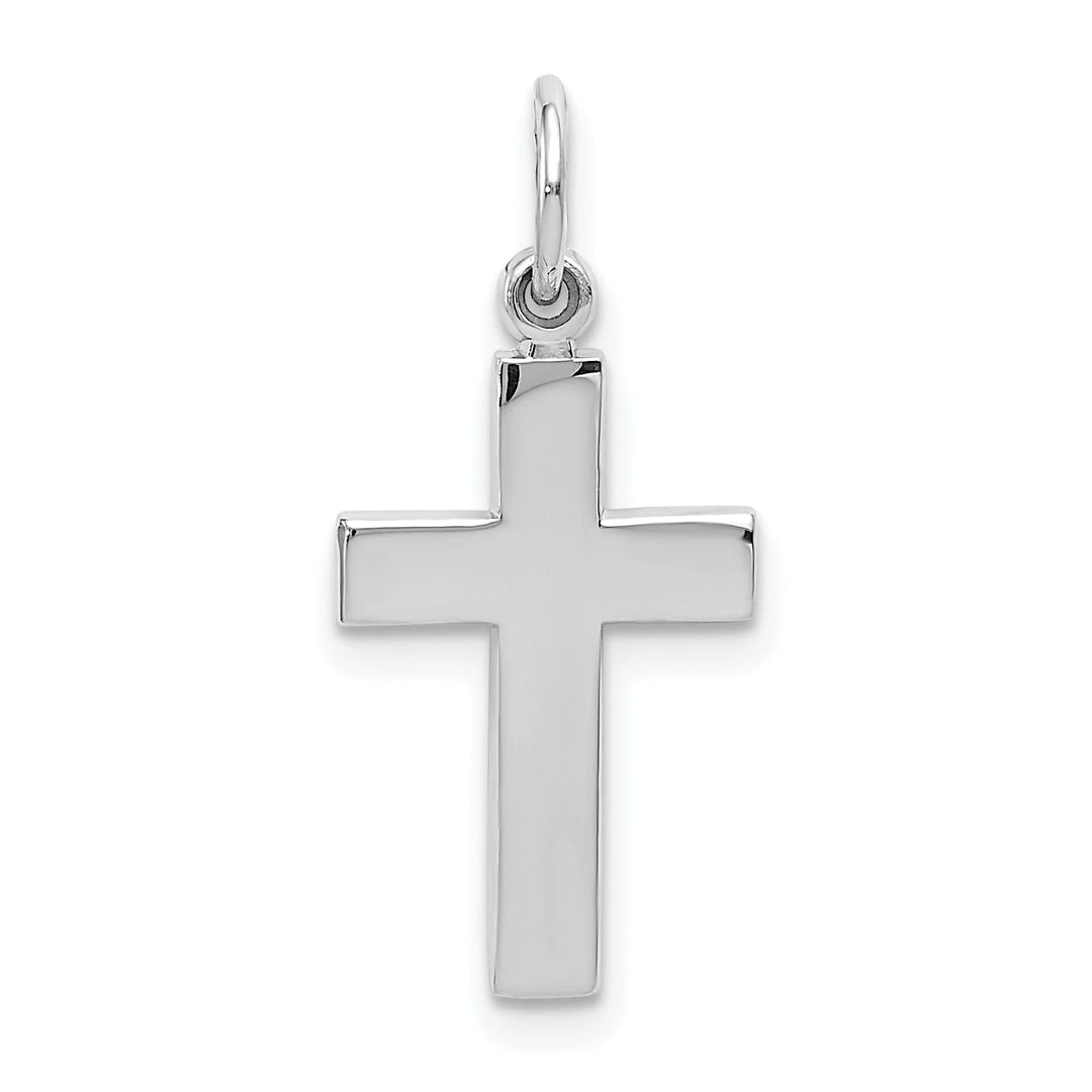 14k White Gold Latin Cross Pendant