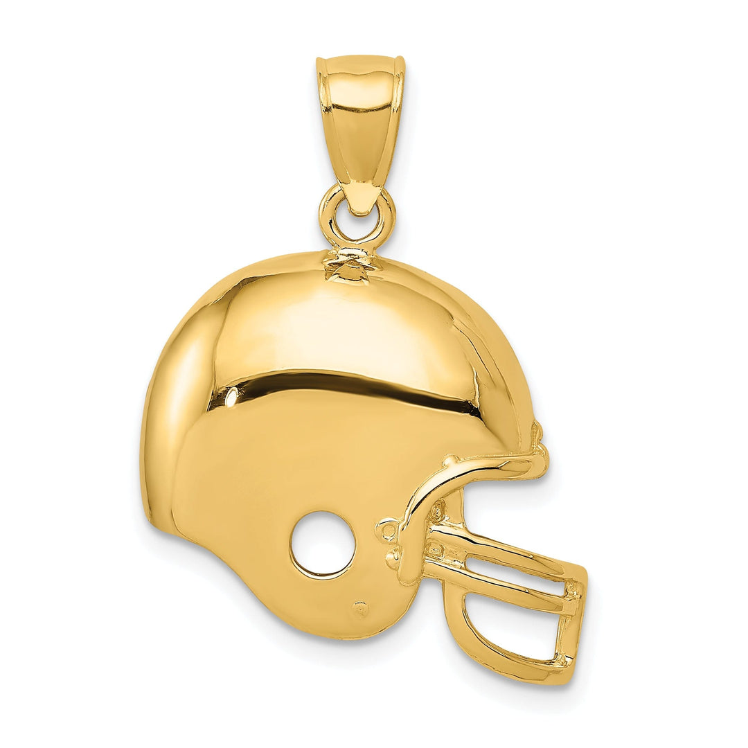 14k Yellow Gold Football Helmet Charm Pendant