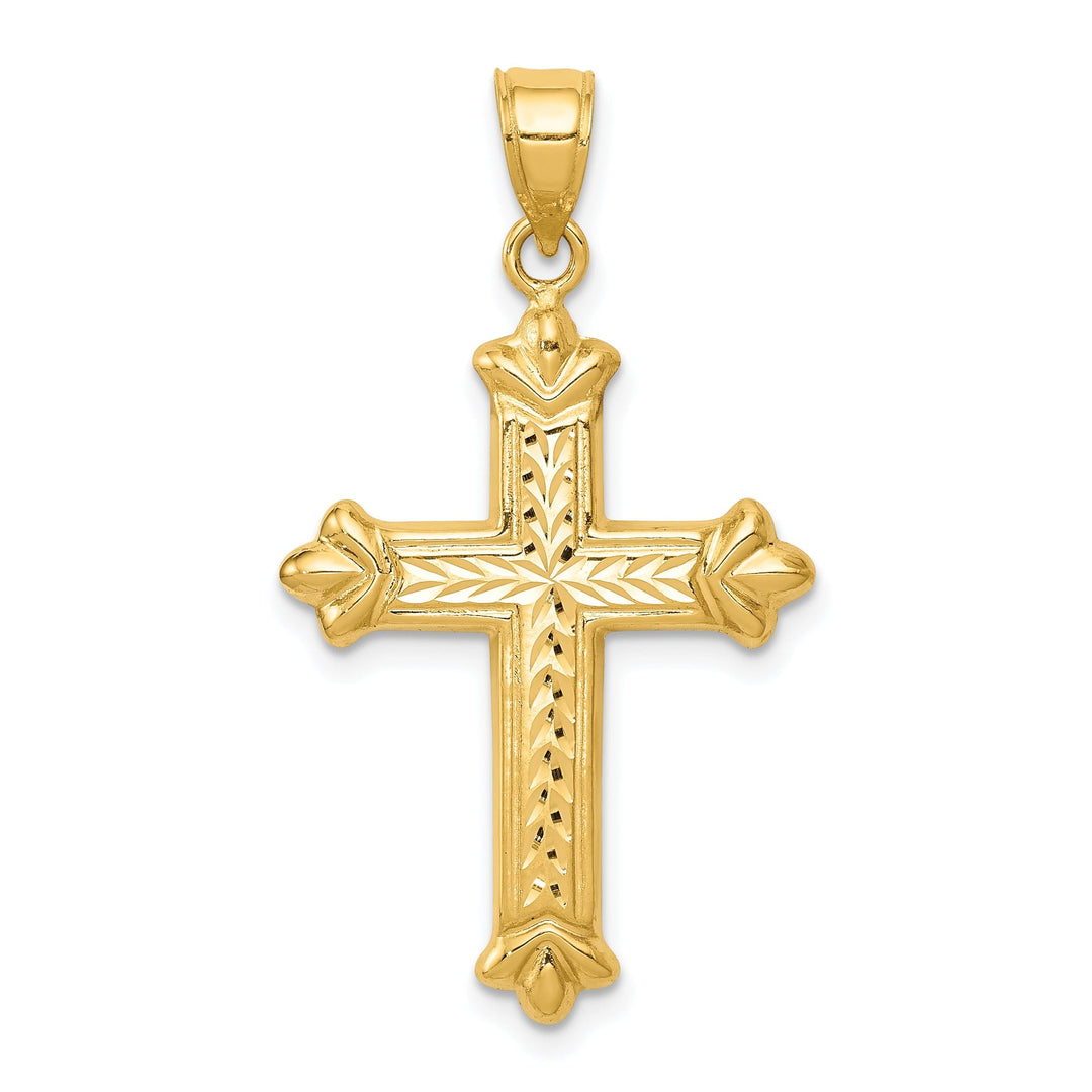 14k Yellow Gold Reversible D.C Cross Pendant