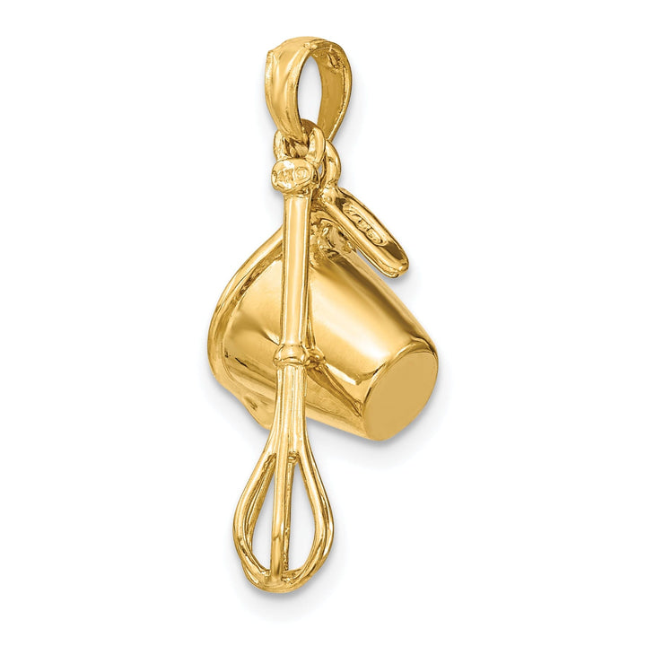 14k Yellow Gold Measuring Cup and Whisk Pendant