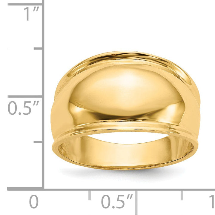 14kt yellow gold ridge edged dome ring