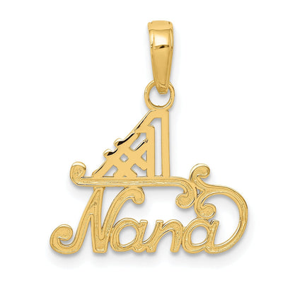 14k Yellow Gold #1 Nana Charm Pendant