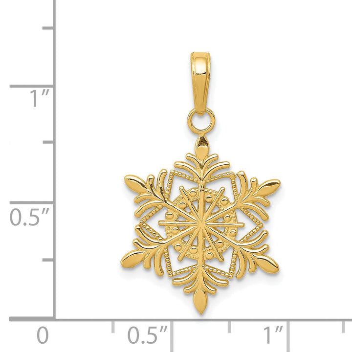 14k Yellow Gold Polished Snowflake Pendant