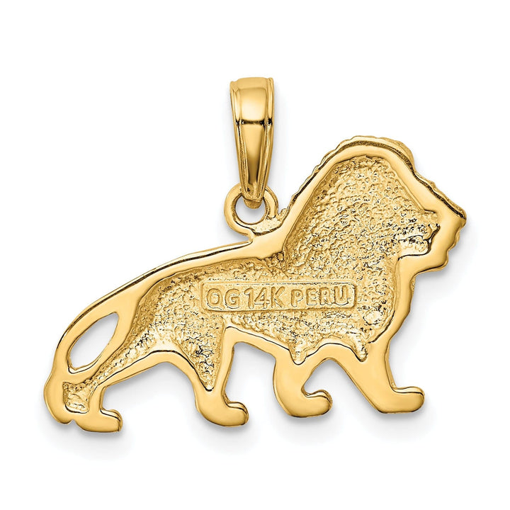 14k Yellow Gold Solid Polished Finish Lion Design Charm Pendant