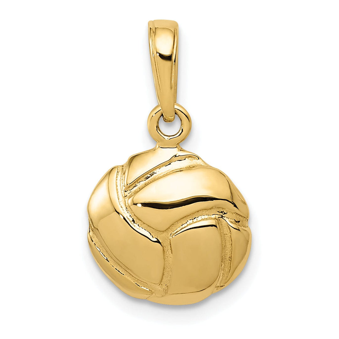 Solid 14k Yellow Gold Volleyball Charm Pendant