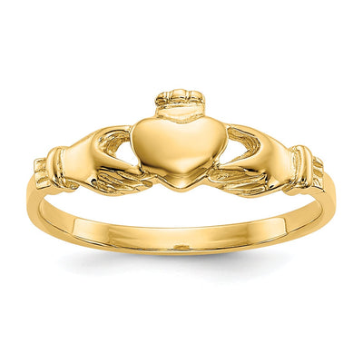 14kt baby yellow gold claddagh ring
