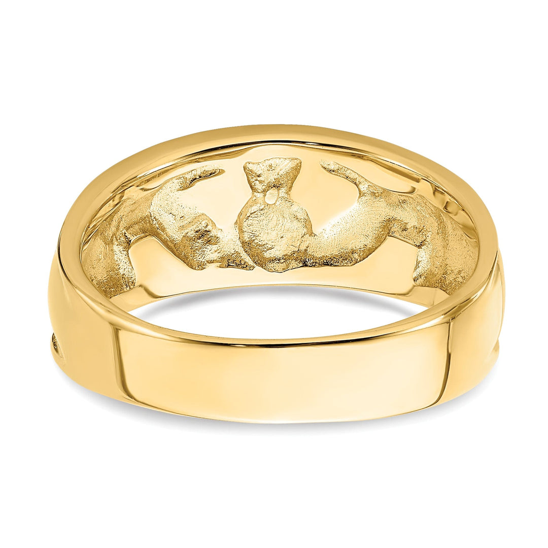 14kt yellow gold ladies claddagh ring band