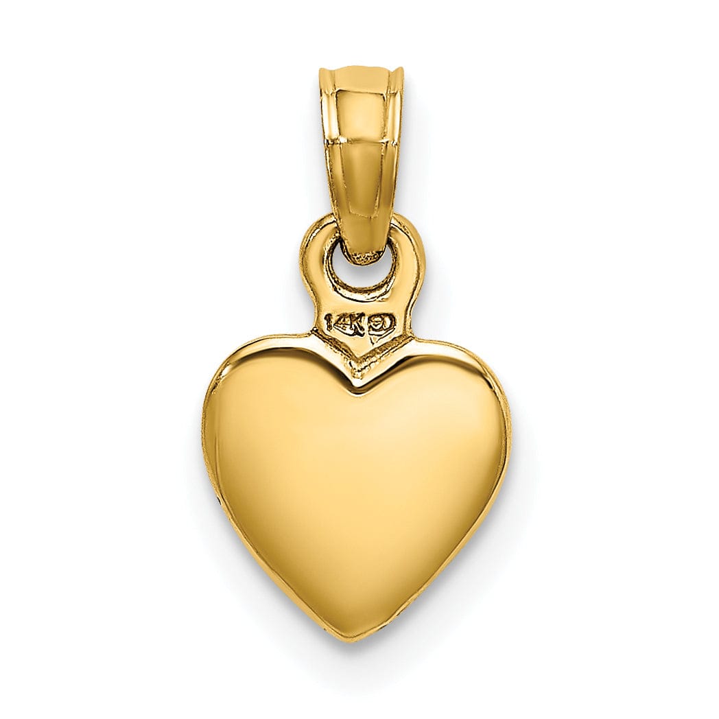 14k Yellow Gold Polished Mini Heart Pendant