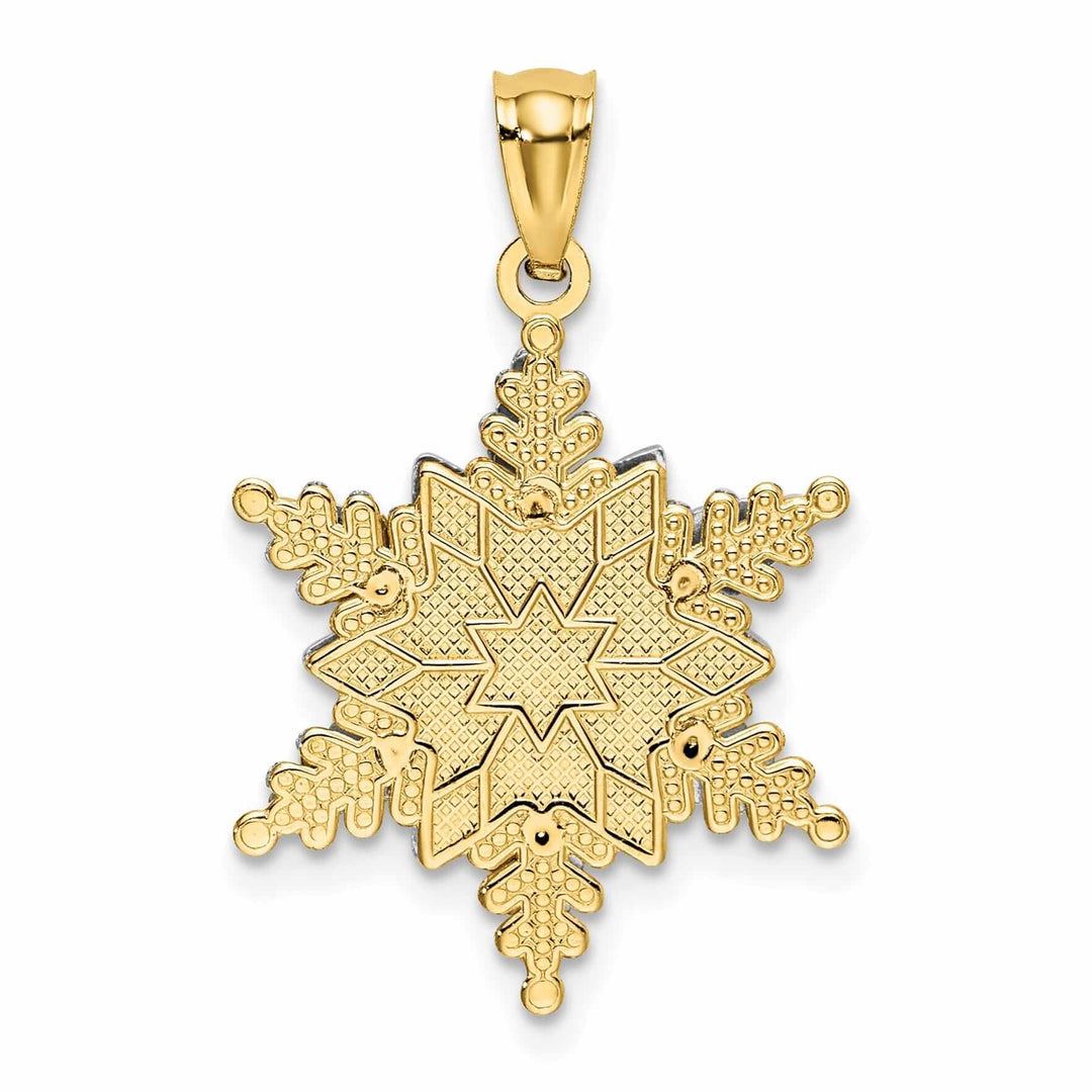 14 Two Tone Gold Open 2 Level Snowflake Pendant