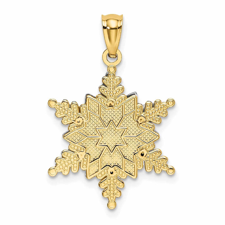 14 Two Tone Gold Open 2 Level Snowflake Pendant