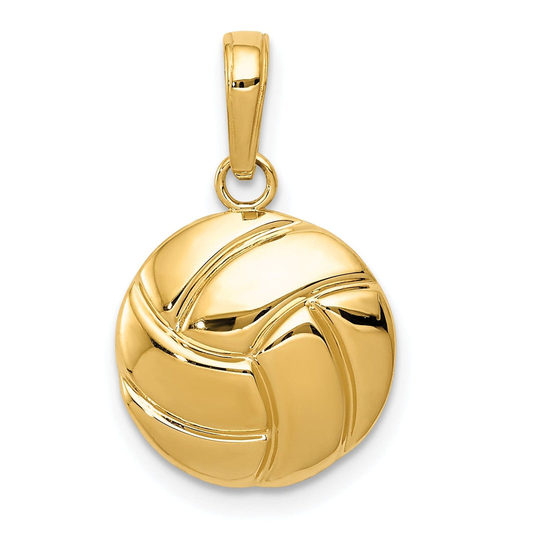 14k Yellow Gold Polish Volleyball Charm Pendant